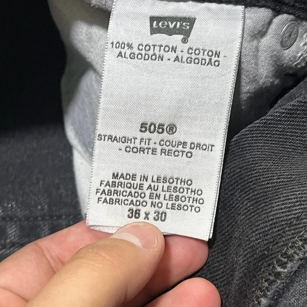 Vintage Levi's 505 Jeans Mens‎ 34x30 Black 2000s Regular Fit Denim